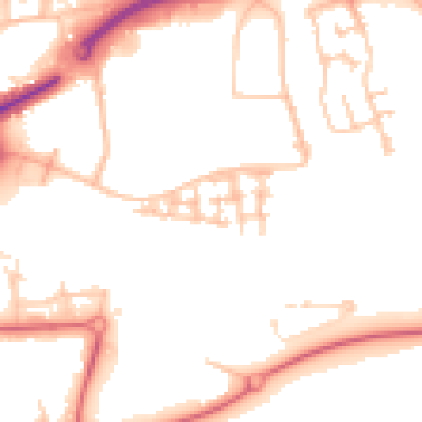 Daytime road noise heatmap for TS18 2SY