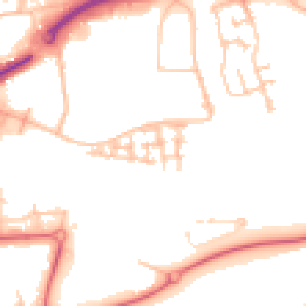 Daytime road noise heatmap for TS18 2TB