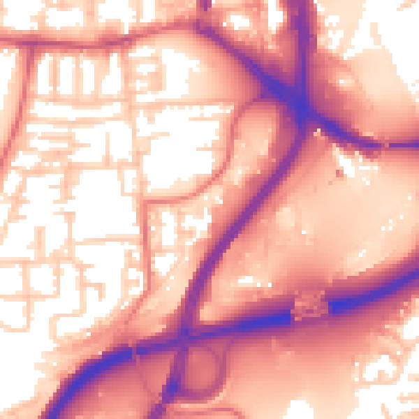 Daytime road noise heatmap for TS18 3AN