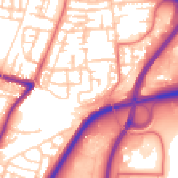 Daytime road noise heatmap for TS18 3BF