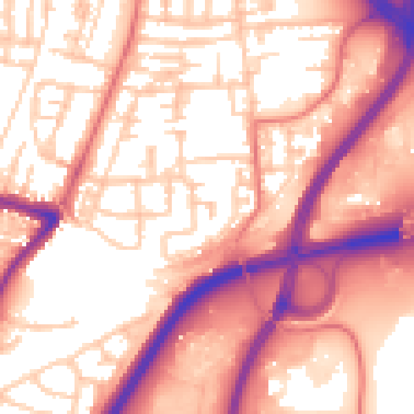 Daytime road noise heatmap for TS18 3BZ
