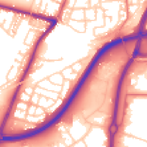 Daytime road noise heatmap for TS18 3FG