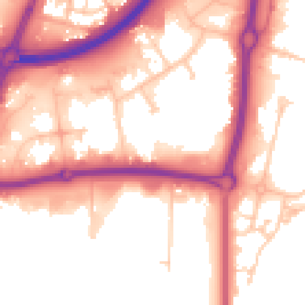Daytime road noise heatmap for TS18 3FJ