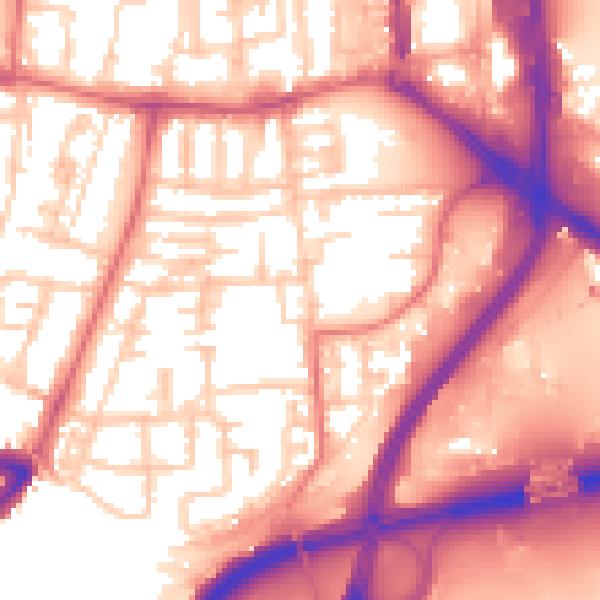 Daytime road noise heatmap for TS18 3GT