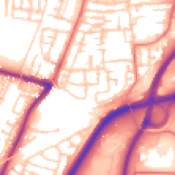 Daytime road noise heatmap for TS18 3LP