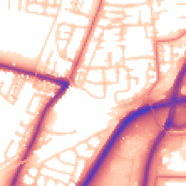 Daytime road noise heatmap for TS18 3LR