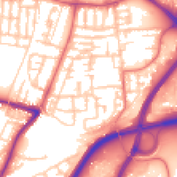 Daytime road noise heatmap for TS18 3LT