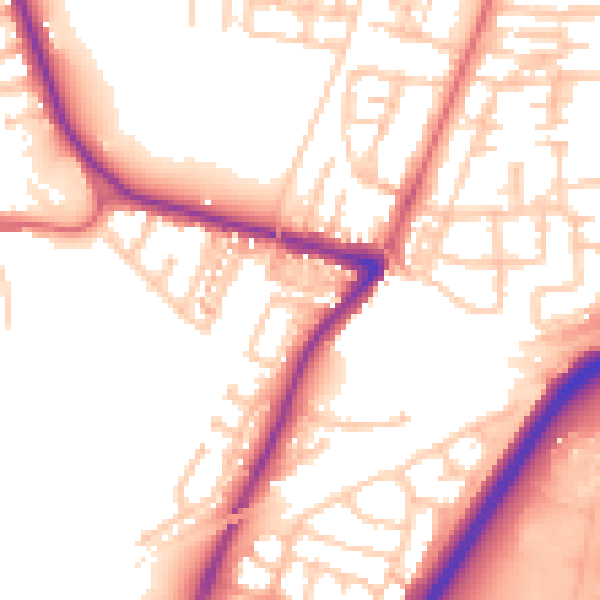 Daytime road noise heatmap for TS18 3QB