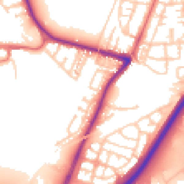 Daytime road noise heatmap for TS18 3QE