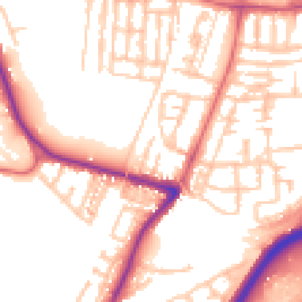 Daytime road noise heatmap for TS18 3QN