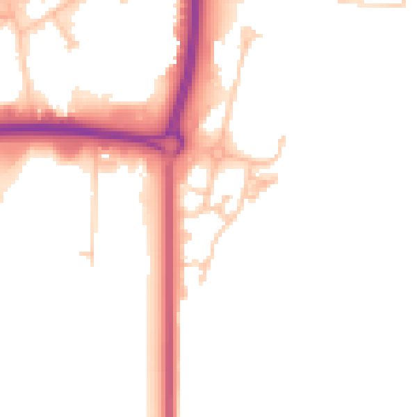 Daytime road noise heatmap for TS18 3RS