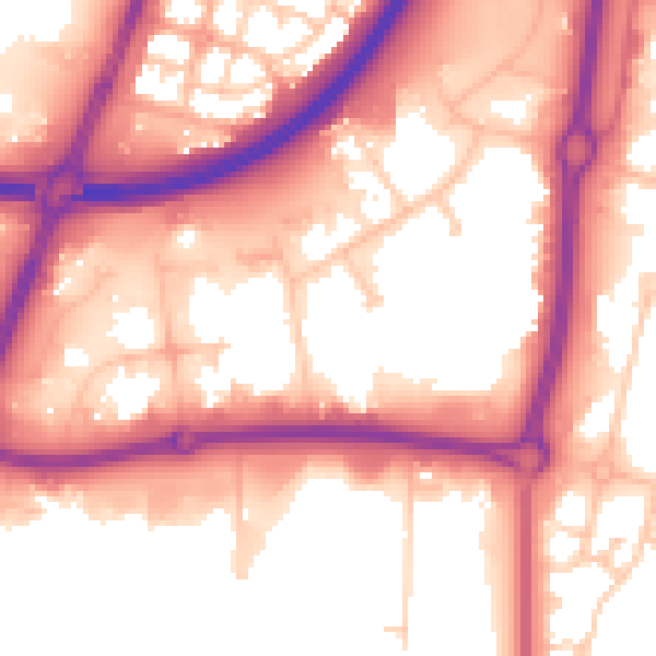 Daytime road noise heatmap for TS18 3SB