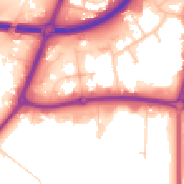 Daytime road noise heatmap for TS18 3TB