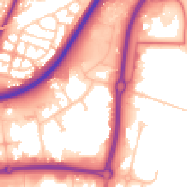Daytime road noise heatmap for TS18 3TE