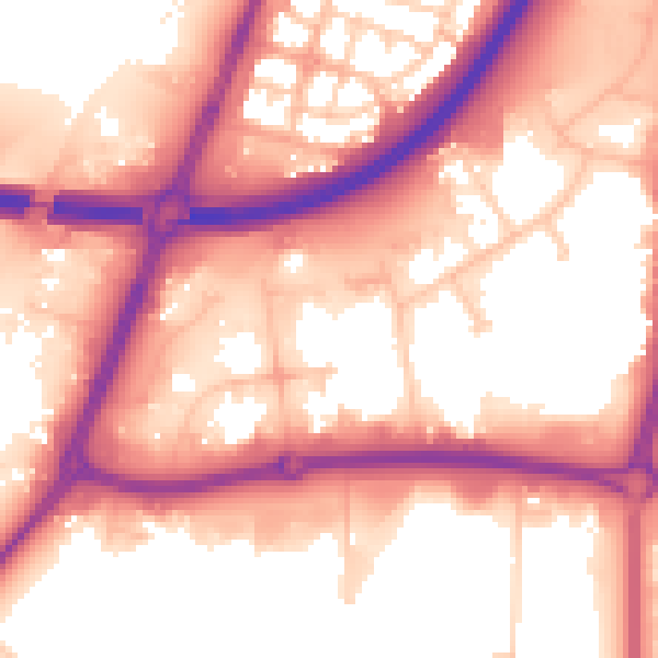 Daytime road noise heatmap for TS18 3TR
