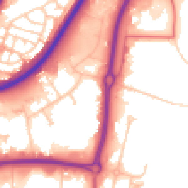 Daytime road noise heatmap for TS18 3TS