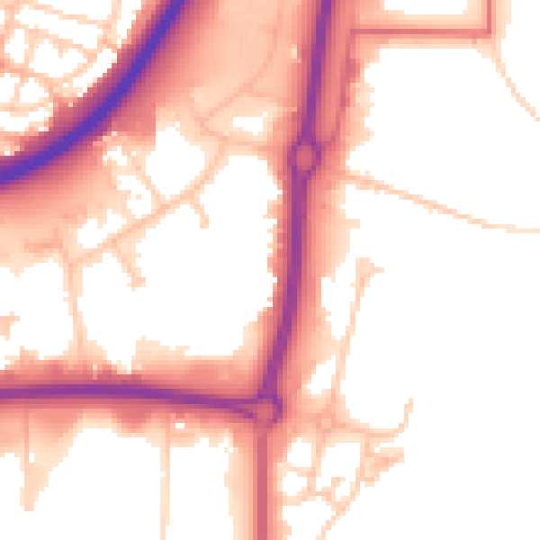 Daytime road noise heatmap for TS18 3TU