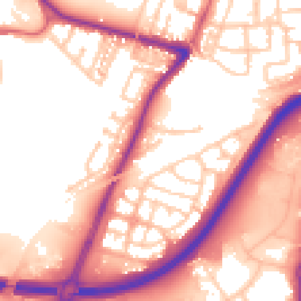 Daytime road noise heatmap for TS18 3TZ