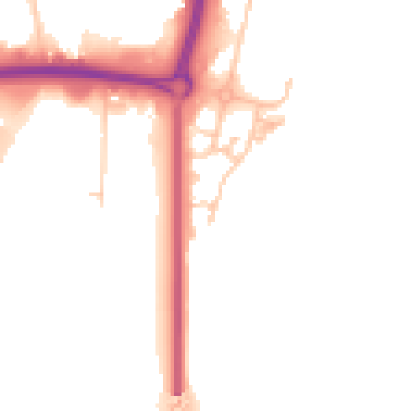 Daytime road noise heatmap for TS18 3US