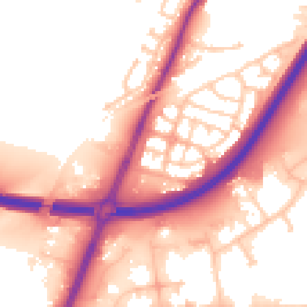 Daytime road noise heatmap for TS18 3UW