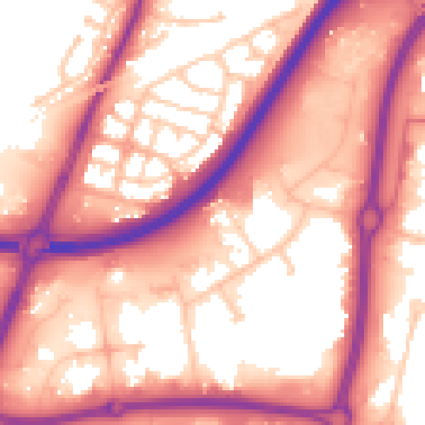Daytime road noise heatmap for TS18 3WB