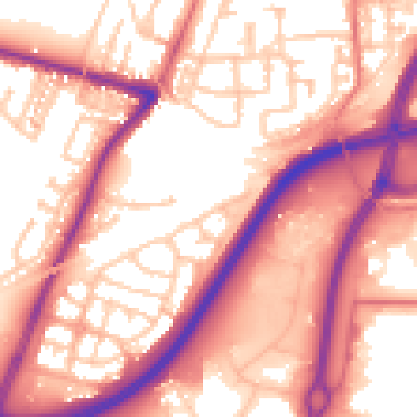 Daytime road noise heatmap for TS18 3WE