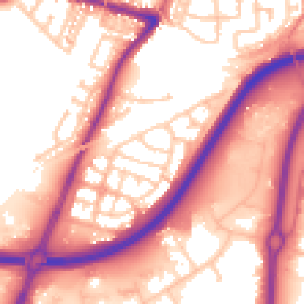 Daytime road noise heatmap for TS18 3WF