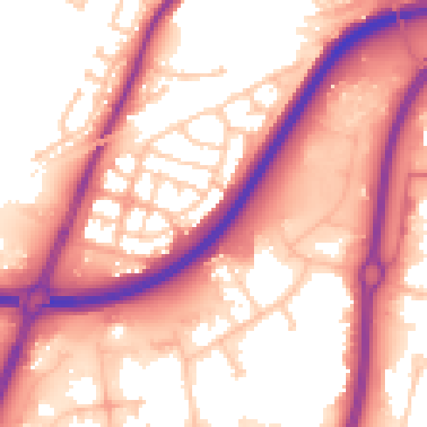 Daytime road noise heatmap for TS18 3YR