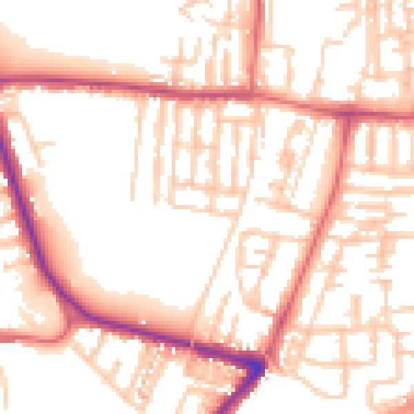 Daytime road noise heatmap for TS18 4DD