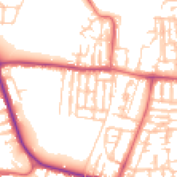 Daytime road noise heatmap for TS18 4DL