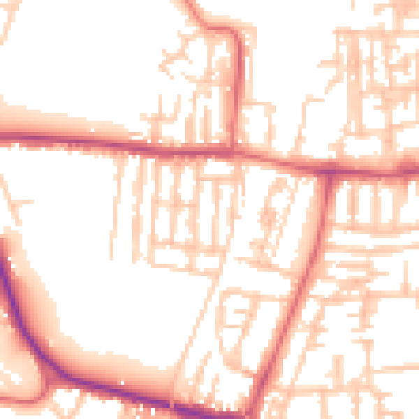 Daytime road noise heatmap for TS18 4DQ