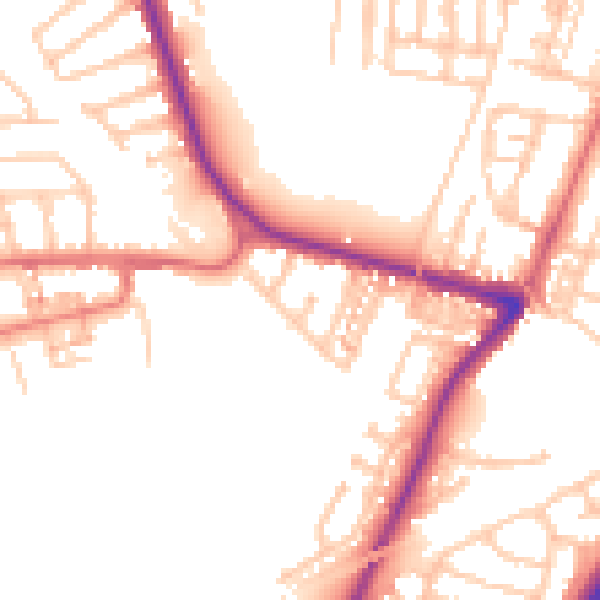 Daytime road noise heatmap for TS18 4EJ