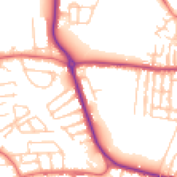 Daytime road noise heatmap for TS18 4ET