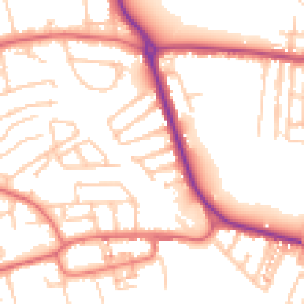 Daytime road noise heatmap for TS18 4HE