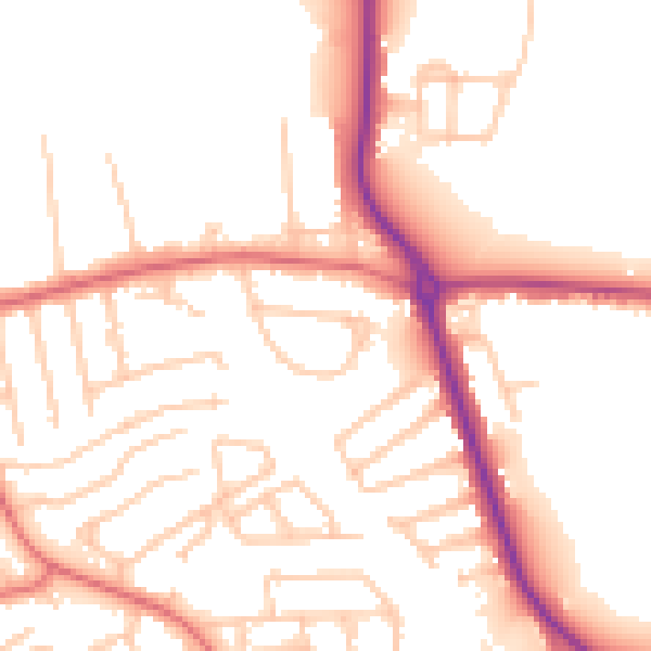 Daytime road noise heatmap for TS18 4HX