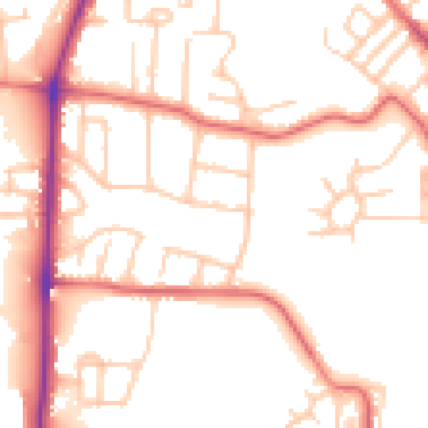 Daytime road noise heatmap for TS18 4LU