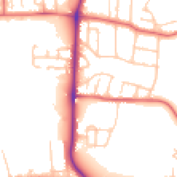 Daytime road noise heatmap for TS18 4ND