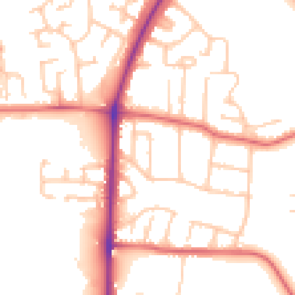 Daytime road noise heatmap for TS18 4PU