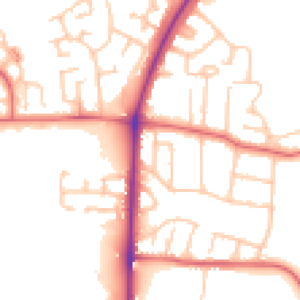 Daytime road noise heatmap for TS18 4PX