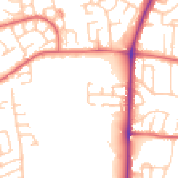 Daytime road noise heatmap for TS18 4QG