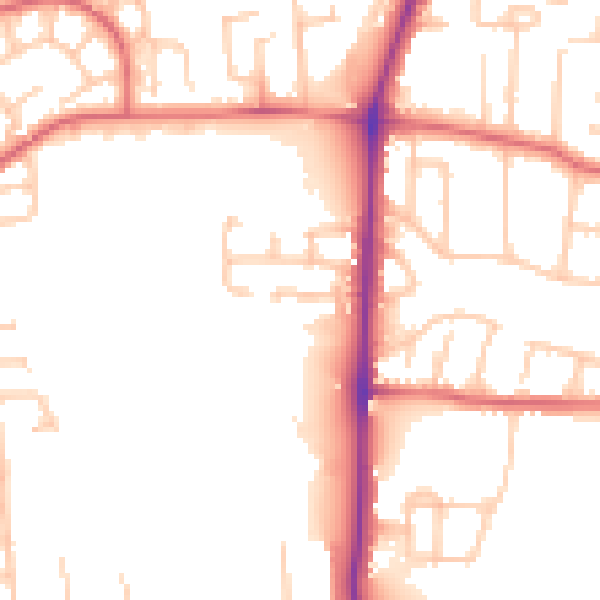 Daytime road noise heatmap for TS18 4QJ