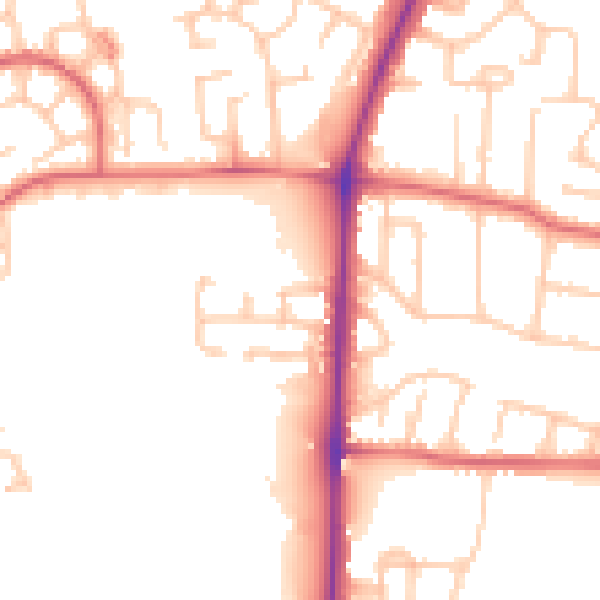 Daytime road noise heatmap for TS18 4QL