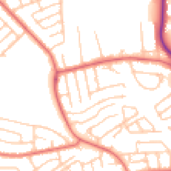 Daytime road noise heatmap for TS18 5AG