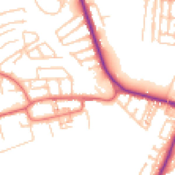 Daytime road noise heatmap for TS18 5BQ