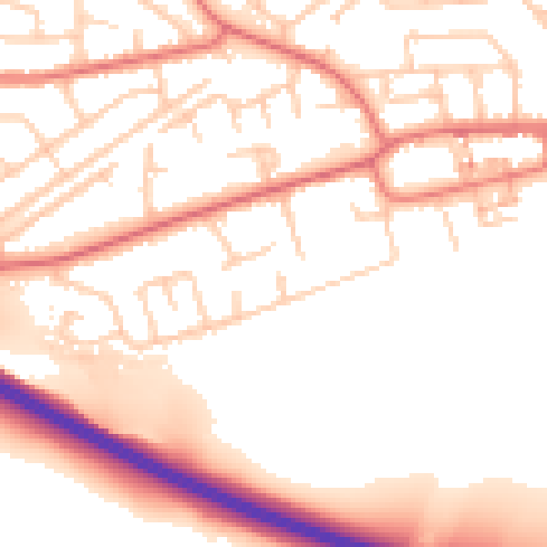 Daytime road noise heatmap for TS18 5EE