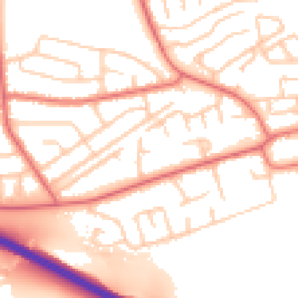 Daytime road noise heatmap for TS18 5HD