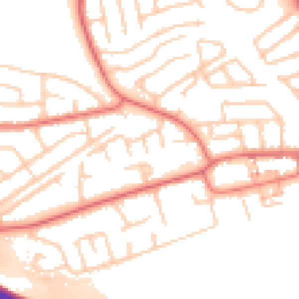 Daytime road noise heatmap for TS18 5HN