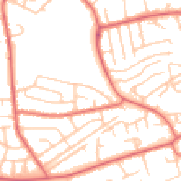 Daytime road noise heatmap for TS18 5LG