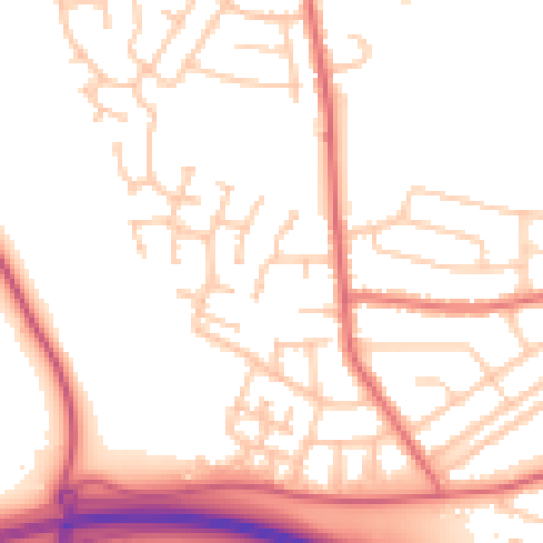 Daytime road noise heatmap for TS18 5LH