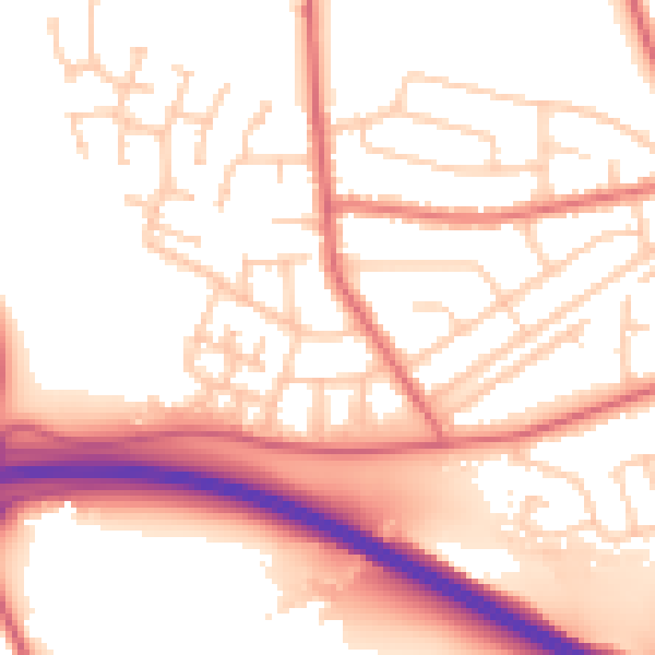 Daytime road noise heatmap for TS18 5NJ